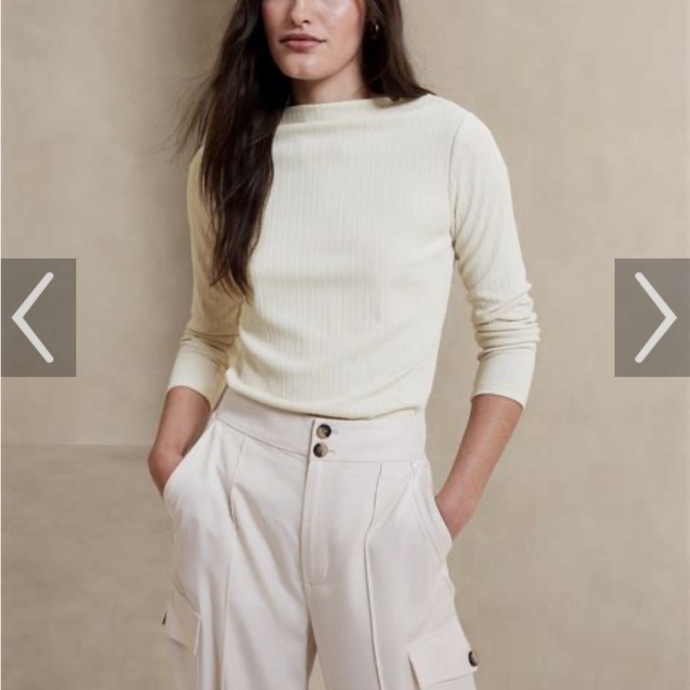 Banana Republic ribbed straight-neck top